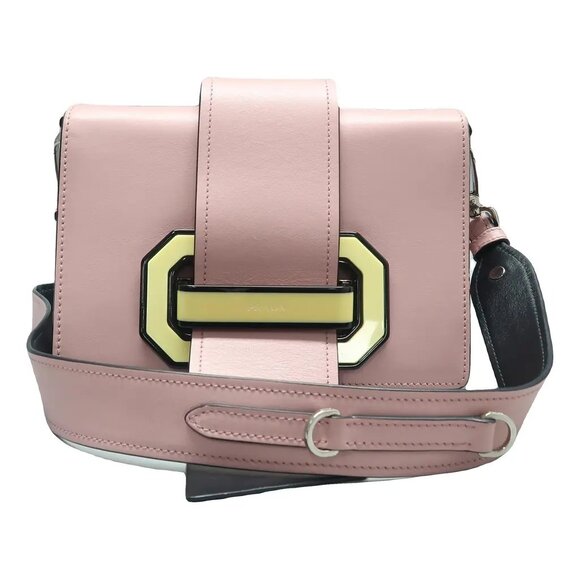 PRADA Plex Ribbon Pink Leather Shoulder Bag 841-061925 - Picture 1 of 12